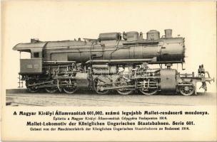 Magyar Királyi Államvasutak 601,002. számú legújabb Mallet-rendszerü mozdonya. A Gőzmozdony kiadása / Hungarian State Railways locomotive