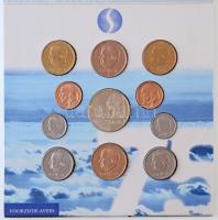 Belgium 1998. 75 éves a Sabena 50c-50Fr 10klf db díszcsomagolásban, 2 klf nyelven (flamand, ill. vallon) + 1db zseton T:BU Belgium 1998. 75 years of Sabena 50 centimes - 50 Francs, 10 different coins and a token in set C:BU
