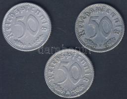 Német 3. Birodalom 50Pf Alu h.k.-tel 1940A, 1941F, 1942A T:3