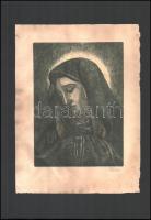 Szűcs jelzéssel: Mária. Színezett rézkarc, papír, foltos, szélén szakadással. 23,5x17,5 cm