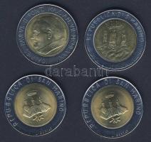 San Marino 1982-86. 500L (3x) 2klf + Vatikán 1985. 500L T:2 Beváltható nominál 2000ITL!