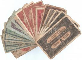 17db-os vegyes magyar korona és pengő bankjegy tétel, közte "A Vöröshadsereg Parancsnoksága&quo...