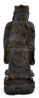 Kínai bölcs. Faragott keményfa szobor. 25 cm