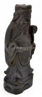 Kínai bölcs. Faragott keményfa szobor. 25 cm