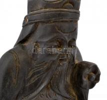 Kínai bölcs. Faragott keményfa szobor. 25 cm