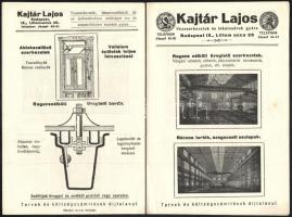 cca 1910 Reklámkiadványok (Steiner Ármin és Ferenc, Kajtár Lajos, Alumínium Rozsdavédő festék), 4 db