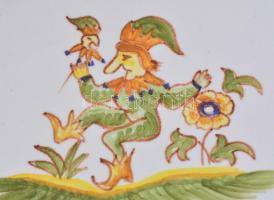 Faiencerie Du Pont Vieux szett. 3 nagy méretű tál 47x34 cm  + 4 db szögletes kínáló tál 31x22 cm. Ké...