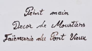 Faiencerie Du Pont Vieux szett. 3 nagy méretű tál 47x34 cm  + 4 db szögletes kínáló tál 31x22 cm. Ké...