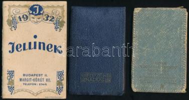 1928-1952 4 db reklámos kisnaptár (Jellinek, Magyar Vegykészítményű Papírgyár, stb.)