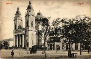 1909 Cegléd, Árpád tér, Református templom, Könyv és papíráruház és könyvnyomda, üzlet. Sárik Gyula kiadása