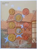 Dánia 2002. 1c-2E 8klf db próbaveretek, szettben, díszkiadásban T:BU Denmark 2002. 1 Cent - 2 Euro 8 different coins, trial mint set in original folder C:BU