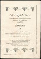 cca 1909 Dr. Szegő Kálmán szanatóriuma és vízgyógyintézete felnőttek és gyermekek számára, ismertető prospektus, képekkel illusztrált, 31p