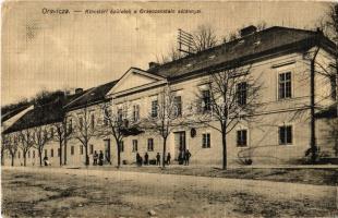 1909 Oravica, Oravita; Kincstári épületek a Graenzenstein sétánnyal. Weisz Félix kiadása / Mine Treasury buildings, street (EK)