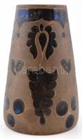 Steinbach Mezőtúr kerámia váza, lepattanással, jelzett, m: 16,5 cm