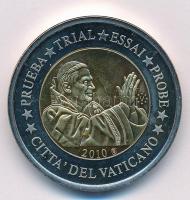 Vatikán 2010. 2E XVI. Benedek próbaveret T:1 kis patina Vatican 2010. 2 Euro Benedict XVI trial strike C:UNC small patina
