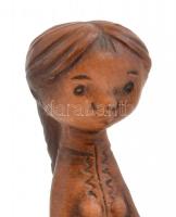 Kiss Roóz Ilona (1920-2010): Iparművészeti Vállalatos lány kerámia szobor, jelzett, kis kopásnyomokk...