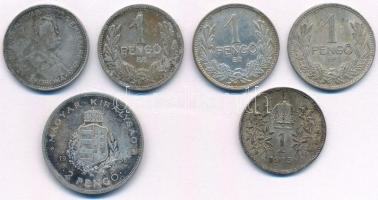 1896. 1K Ag "Millenium" + 1927-1939. 1P Ag (3xklf) + 1936. 2P Ag "Liszt Ferenc" ...