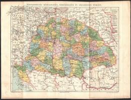 cca. 1892-93, össz. 14 db térkép az Athenaeum kézi lexikonából: 1 db Magyarország közigazgatási, tör...