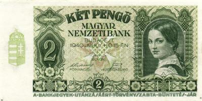 1940. 1P alsó szélen 2 festékpont T:II-
