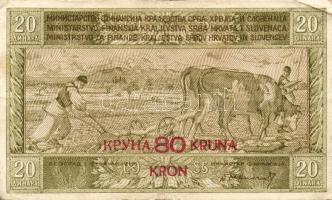 Jugoszlávia 1919. 20D 80Kr fny-sal(11x) T:II/III,III
