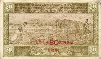 Jugoszlávia 1919. 20D 80Kr fny-sal(11x) T:II/III,III