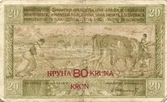 Jugoszlávia 1919. 20D 80Kr fny-sal(11x) T:II/III,III