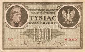 Lengyelország 1919. 1000M(5x) T:II+,II,II/III