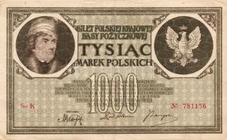 Lengyelország 1919. 1000M(5x) T:II+,II,II/III