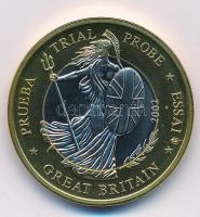 Nagy-Britannia 2002. 1E Britannia próbaveret T:1 fo. Great Britain 2002. 1 Euro Britannia trial strike C:UNC spotted