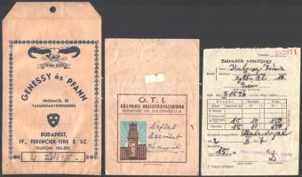 cca 1930-52 vegyes papírrégiség tétel, össz 7 db: 3 db zsírbeadással és sertésvágással kapcsolatos e...