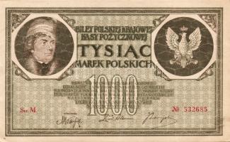 Lengyelország 1919. 1000M(6x)egymásutáni sorszámokkal T:II+