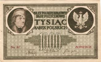 Lengyelország 1919. 1000M(12x) egymásutáni sorszámokkal T:II+