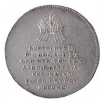 Habsburg Birodalom 1790. "II. Lipót pozsonyi koronázása" Ag zseton. "LEOPOLDVS II - D...