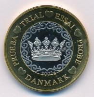 Dánia 2002. 1E Korona próbaveret T:1 fo. Denmark 2002. 1 Euro Crown trial strike C:UNC spotted