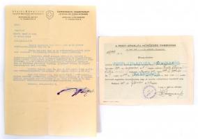 1944 Bp., Svájci Követség által kiállított igazolás védőútlevél kiállításáról + A Pesti Izraelita Hitközség Rabbisága által kiállított bizonyítvány vallásfelekezetből való kilépésről / certificate of Swiss Schutzpass