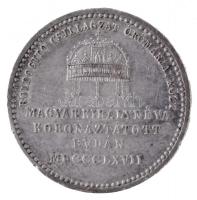 Osztrák-Magyar Monarchia / Bécs 1867A "Erzsébet koronázása Budán" Ag zseton. "ERZSÉBE...