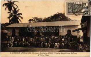 1932 Missions Africaines, 150, cours Gambetta, Lyon - Vicariat Apostolique du Togo. LEglise dAgu / church of Agu, TCV card (EK)