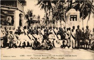 Lomé, Gouverneur Bonnecarréne, with Notables of Lomé and Anecho, Governing Council, group photo