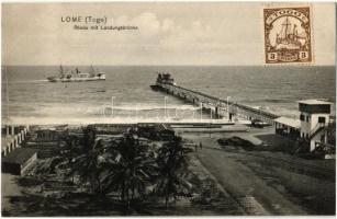 Lomé, Rhede mit Landungsbrücke / pier, ship