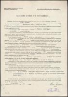 1975 Bp., Örsi Ferenc (1927-1994) szerző szerződése a Tenkes kapitánya 2. kiadására, rajta a szerző aláírásával