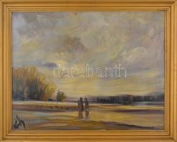 Gábri/Gábry Albert (1935-2004): Juhnyáj. Olaj, farost, jelzett, hátoldalán a művész címkéjével és au...