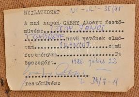 Gábri/Gábry Albert (1935-2004): Juhnyáj. Olaj, farost, jelzett, hátoldalán a művész címkéjével és au...