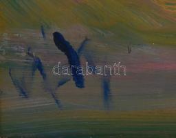 Gábri/Gábry Albert (1935-2004): Gémeskút. Olaj, farost, jelzett, hátoldalán a művész címkéjével és a...