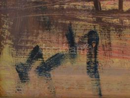 Gábri/Gábry Albert (1935-2004): Eső után. Olaj, farost, jelzett, hátoldalán a művész címkéjével és a...