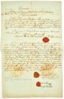 1847 Haynald Lajos (1816-1891) és Kunszt József (1790-1866) kalocsai érsek aláírása okmányon