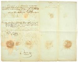 1847 Haynald Lajos (1816-1891) és Kunszt József (1790-1866) kalocsai érsek aláírása okmányon