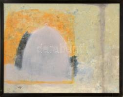 Varga József Zsolt (1974-): Várakozás napnyugtakor. Olaj, farost, jelzett, keretben, 50×65 cm