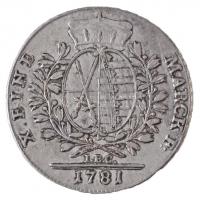 Német Államok / Szászország-Albertine 1781IEC Tallér Ag "III. Frigyes Ágost" Drezda (27,99...