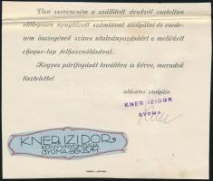 ca 1922 Kner Izidor aláírása levélkivágáson