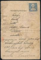 1895 Igazolási jegy kóbor cigány részére